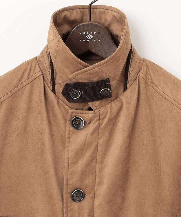 JOSEPH ABBOUD 【キルトレスダウン】ナチュラルダイスウェード ダウンコート キャメル系