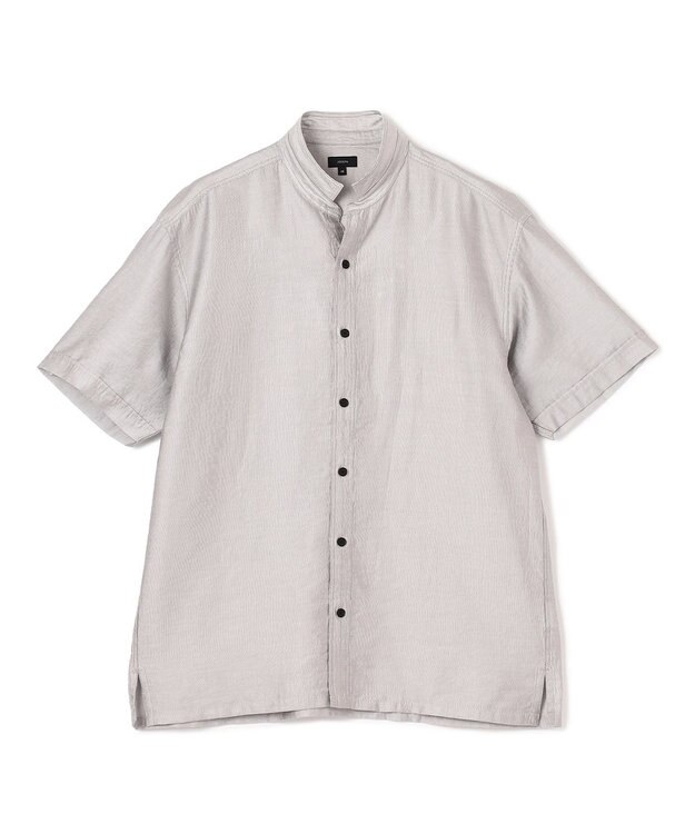 JOSEPH HOMME ストレッチマイヤー　ウイングカラー半袖シャツ ライトグレー系