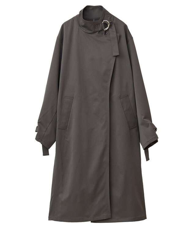 AMERICAN HOLIC スタンドカラーニュアンスロングコート Charcoal Gray