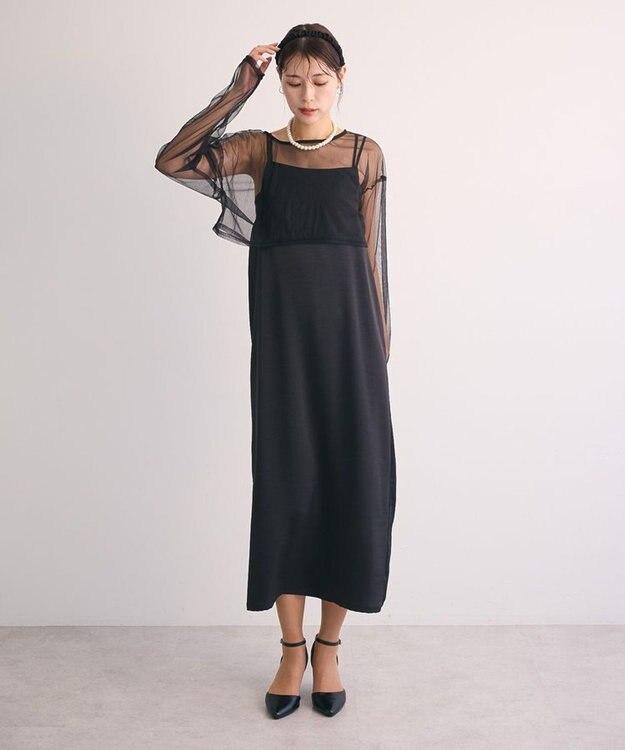 Green Parks ・Ｒａｉｌｍｅ　ＳＥＴ３点　チュールビスチェキャミワン Black