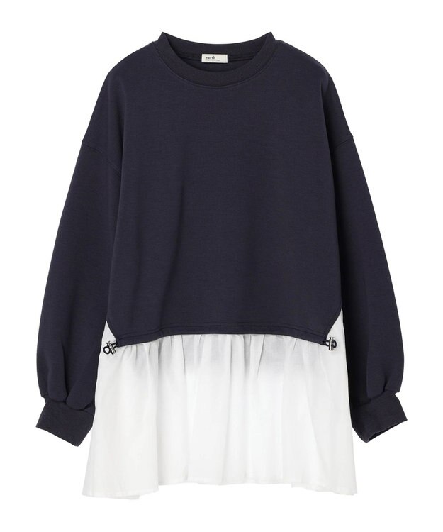 earth music&ecology ダンボールレイヤードチュニック Dark Gray