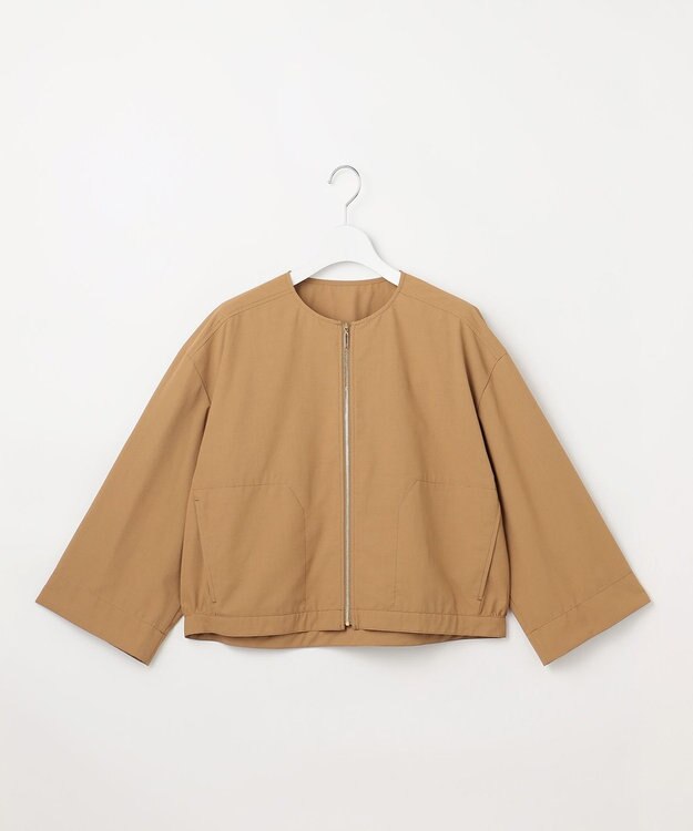 自由区 【SHIHOさん着用】ファンクショナルブロードノーカラー ブルゾン サンタンブラウン