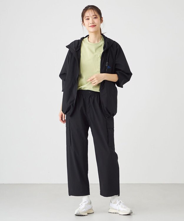 SHARE PARK LADIES 【撥水・UVカット・ストレッチ・軽量 】パッカブルマウンテンパーカー（Mサイズ） ブラック系