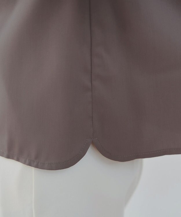 Tiaclasse 【洗える】ボリュームスリーブリボンブラウス モカ