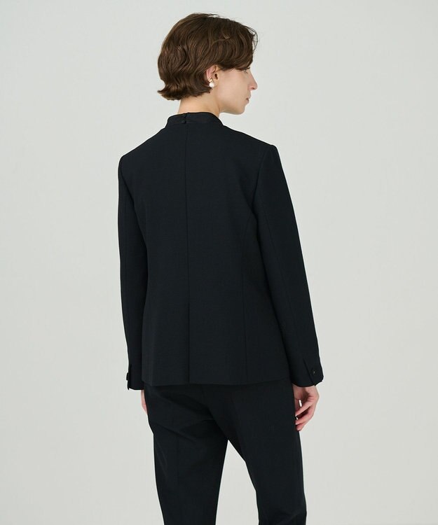 GRACE CONTINENTAL ノーカラーレイヤードジャケット ブラック