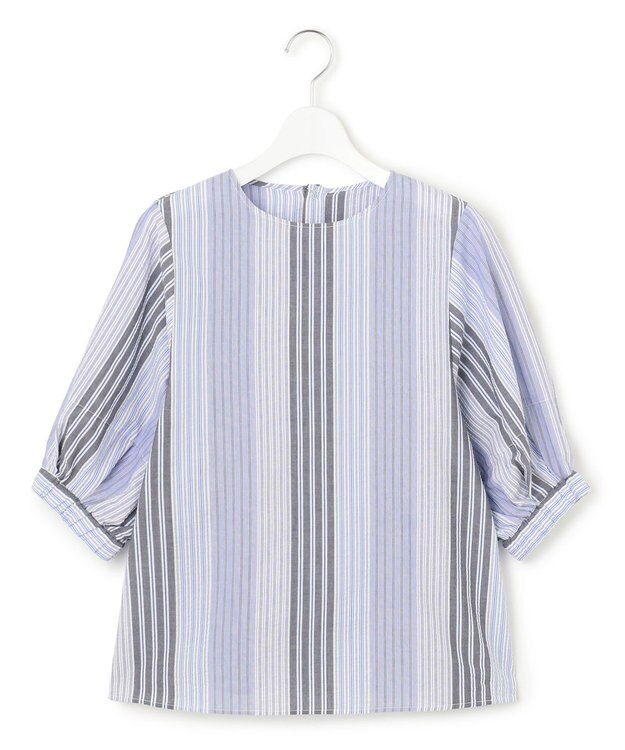 J.PRESS YORK STREET 【WOMEN】マルチストライプ ブラウス ブルー系1