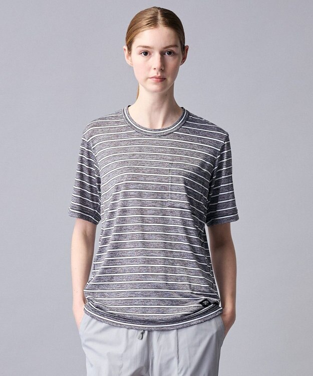 JOSEPH ABBOUD MOUNTAIN クールスキンボーダー Ｔシャツ グレー系2