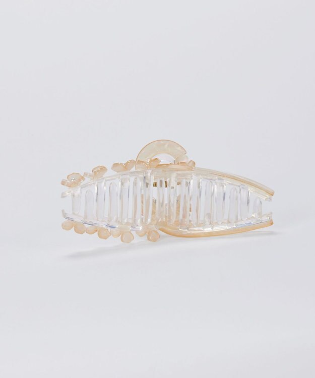 Tiaclasse フラワーモチーフクリアバンスクリップ ベージュ