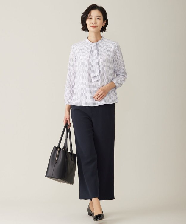 J.PRESS LADIES 幾何プリント ボウタイ カットソー ふじ色系5