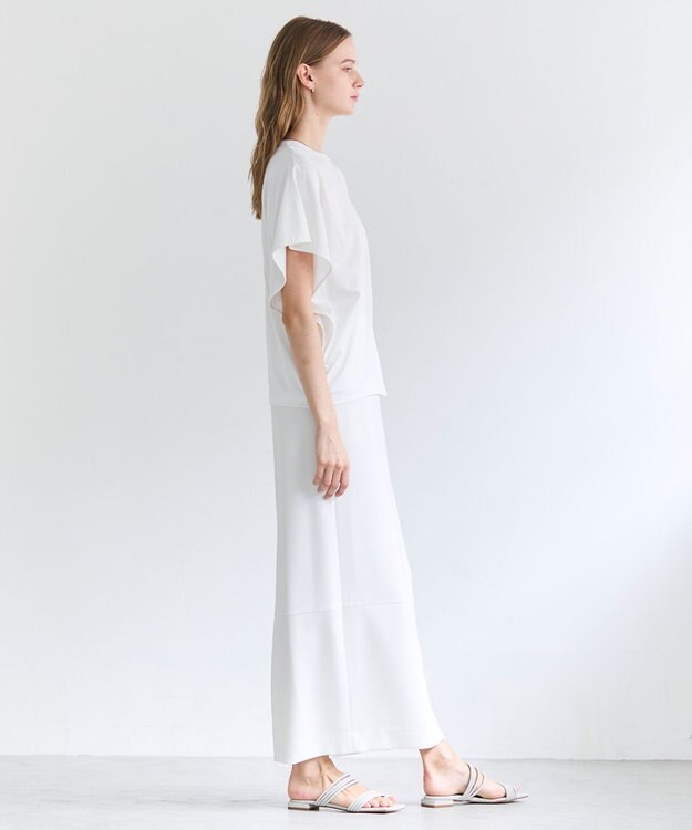 BEIGE， DIOP / スビンコットン ドレープTシャツ Ecru