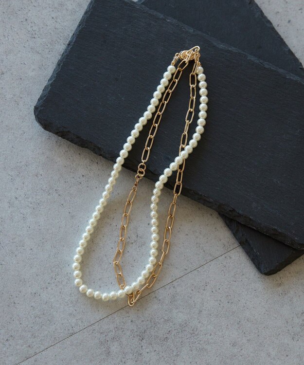 AMERICAN HOLIC 【2点SET】パール＋チェーンネックレス Gold