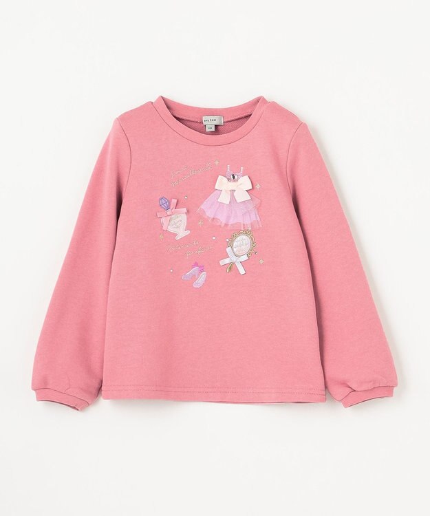 ANY KIDS 【らくっトレーナー】裏毛 プリンセスデザイン トレーナー ピンク