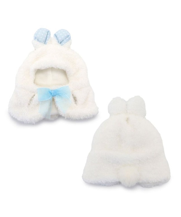 ポンチョ　うさぎ白 しろたん ついてきちゃうマスコット 着せ替え服 《うさぎ