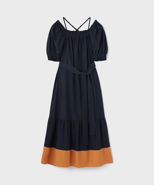 GRACE CONTINENTAL ギャザーロングワンピース ネイビー