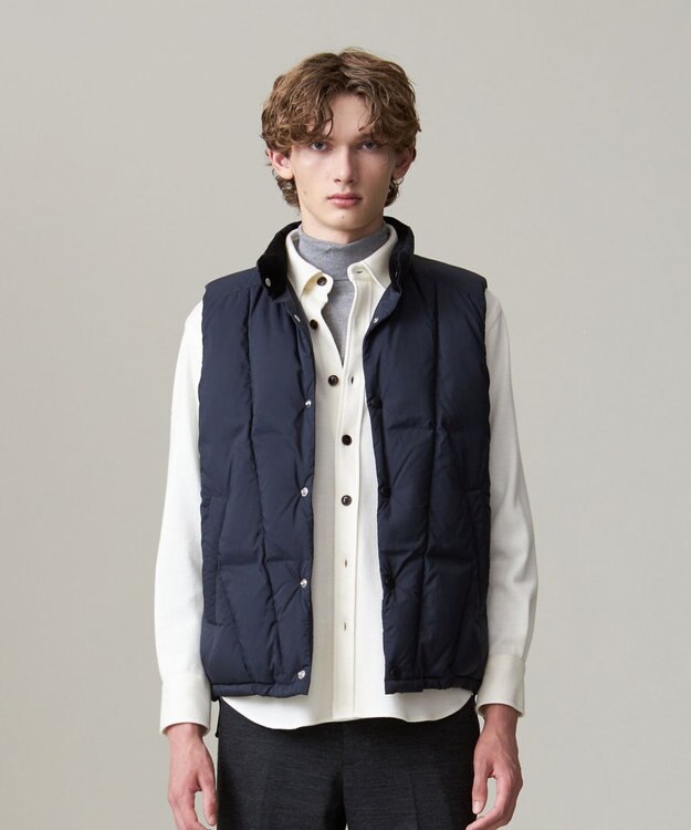 J.PRESS MEN ナイロンワッシャータフタ ダウンベスト ネイビー系