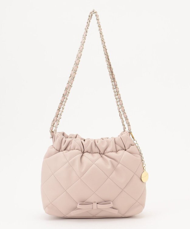 Feroux キルティング＆エコファー チェーンバッグ ピンク系