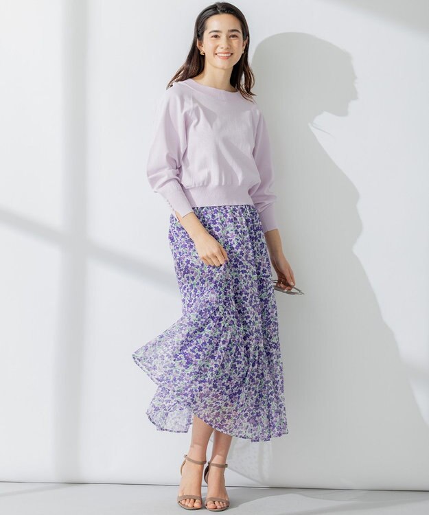 組曲 【23SS】ヴィンテージフラワープリント スカート パープル系5