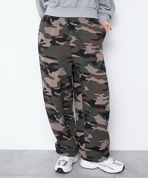 WEGO 【ウエストゴム/XSSMサイズ展開】スウェットワイドパンツ 柄1