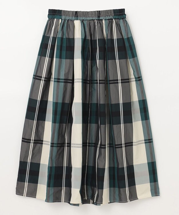 ANY 【洗濯機可能・ウエストゴム】ビックチェックスカート グリーンベース