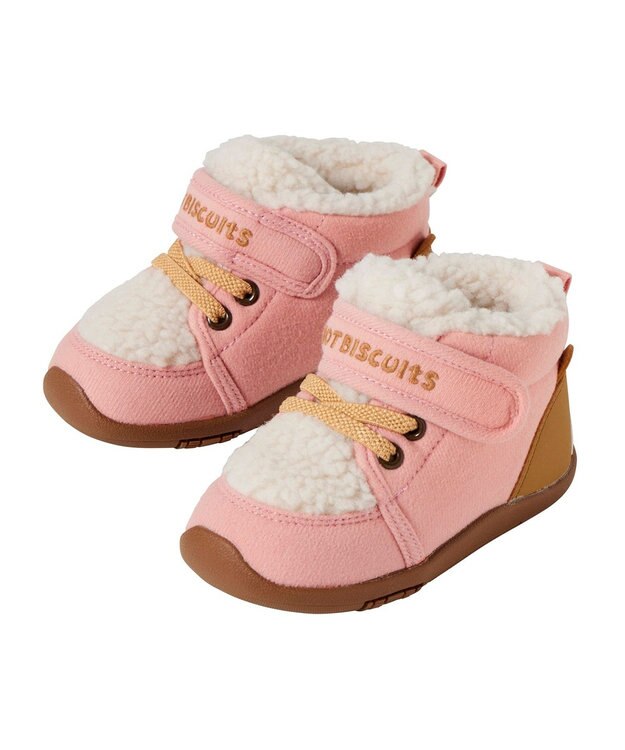 MIKI HOUSE HOT BISCUITS 【14-16cm】 かかと顔ドン あったかボア付き セカンドシューズ ピンク