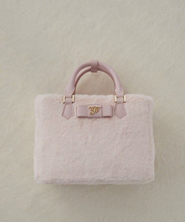 Maison de FLEUR 【限定カラーあり】フェイクファー中仕切りバッグ Pink