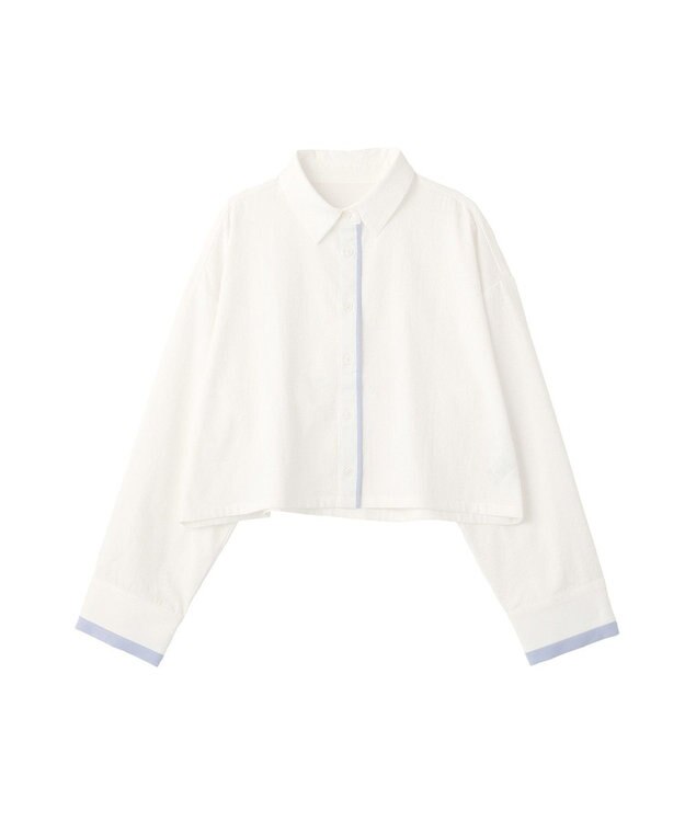 earth music&ecology パイピングショートシャツ Off White