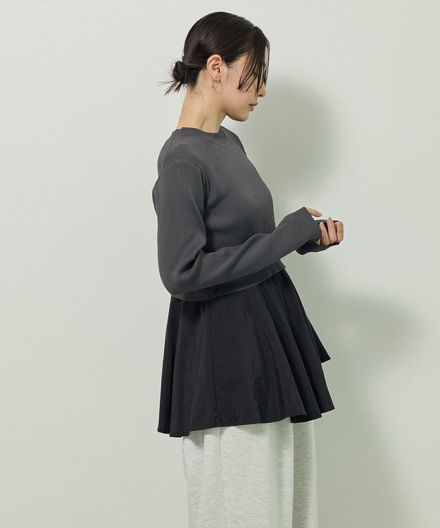 Green Parks ・ＥＬＥＮＣＡＲＥ　ＤＵＥ　ハイブリットハイネックニット Charcoal Gray