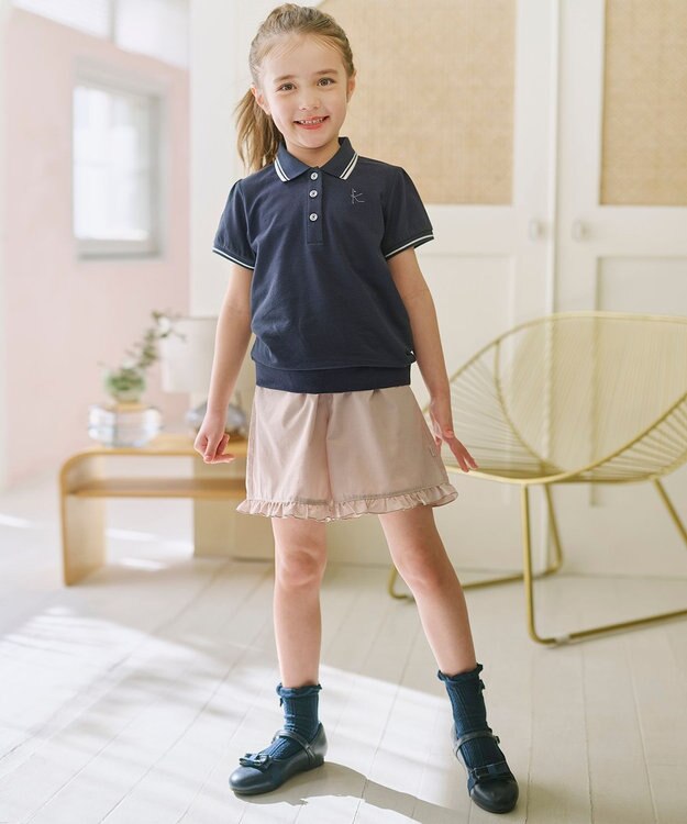 組曲 KIDS 【150-160㎝】 フリルヘムショートパンツ ベージュ