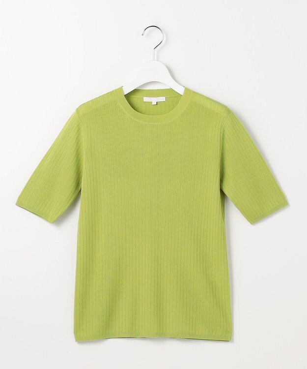 自由区 L 【アンサンブル対応】シアーシルクミックスニット プルオーバー ライトグリーン