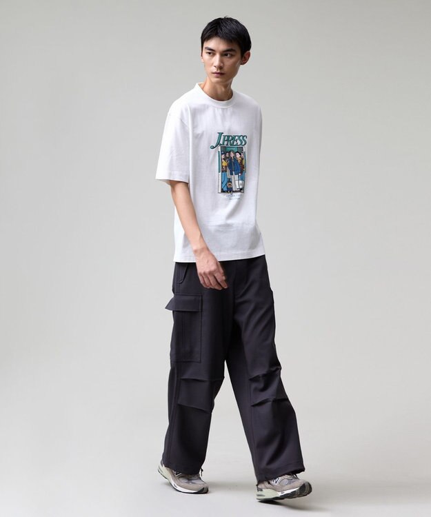 J.PRESS MEN 【AaronChang】【UNISEX】プリント Tシャツ ホワイト系