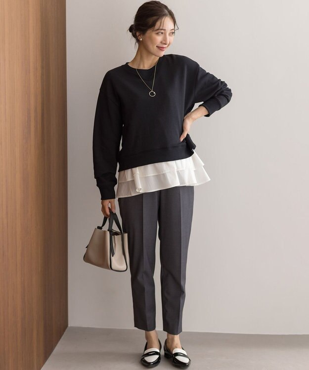 組曲 L ハンサムツイルテーパード パンツ グレー系