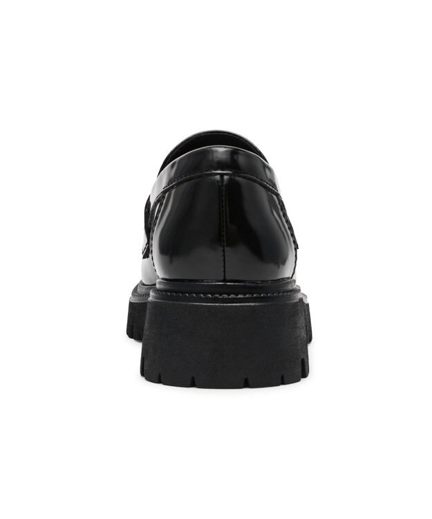 STEVE MADDEN FILE-AWAY ロゴベルト厚底ローファー ブラック