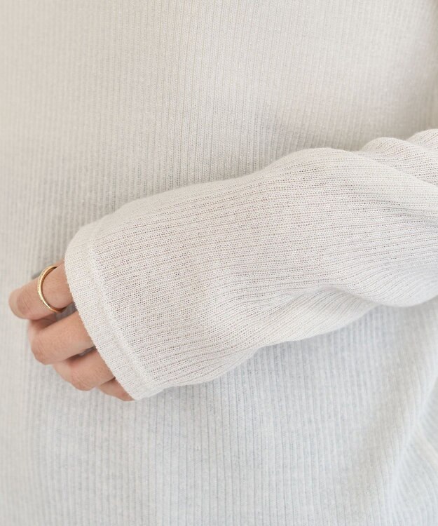 Green Parks ｉｎ　ラメリブハイネックプルオーバー Ecru