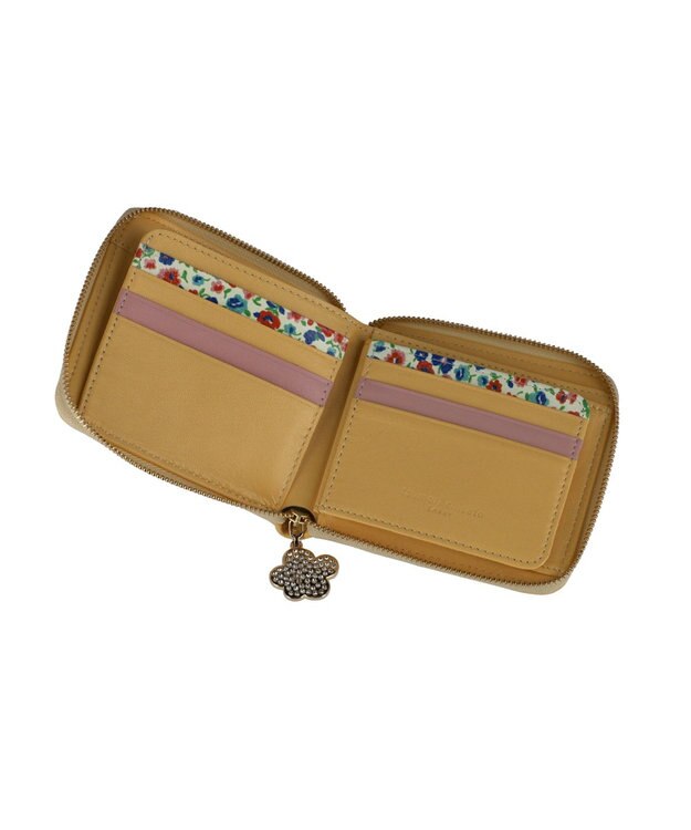 tsumori chisato CARRY エポネコメッシュ ラウンドファスナー2つ折り財布 イエロー