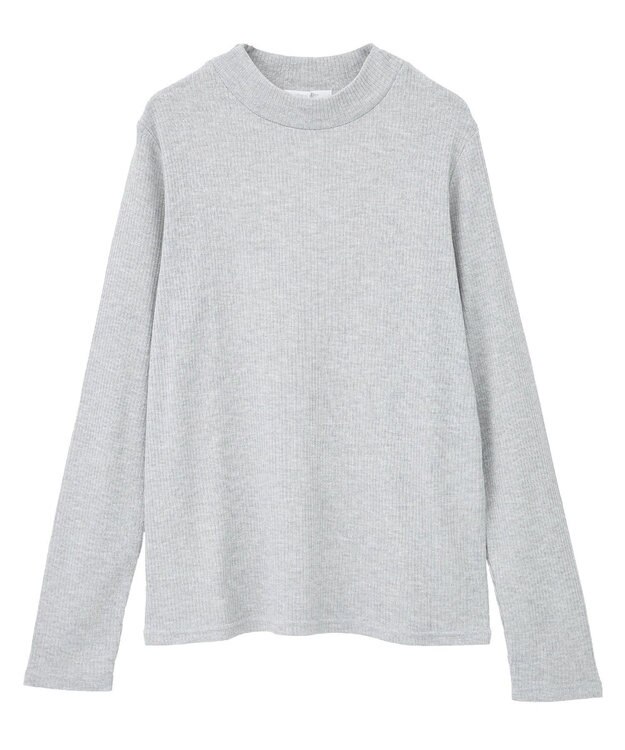 Green Parks ｉｎ　ラメリブハイネックプルオーバー Gray Mixture