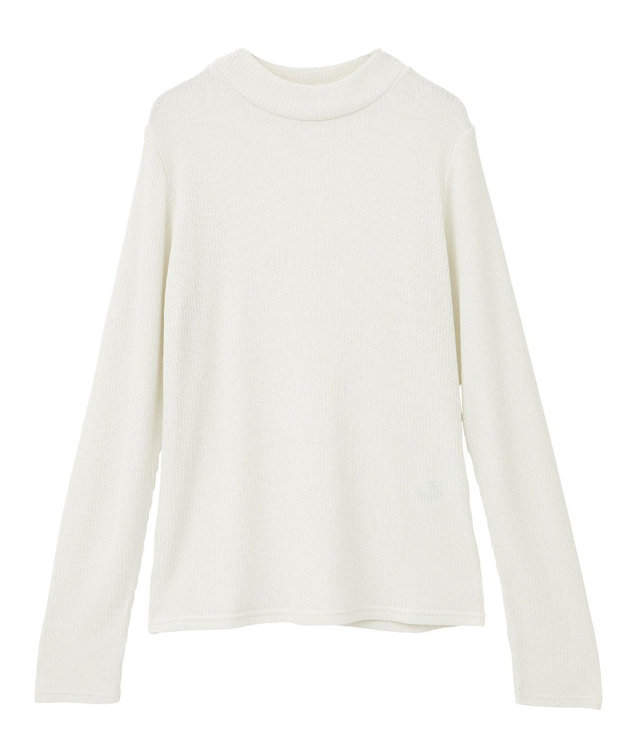 Green Parks ｉｎ　ラメリブハイネックプルオーバー Ecru