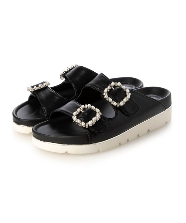 Riz raffinee <Riz raffinee>ビジューダブルベルトスポーツサンダル ブラック