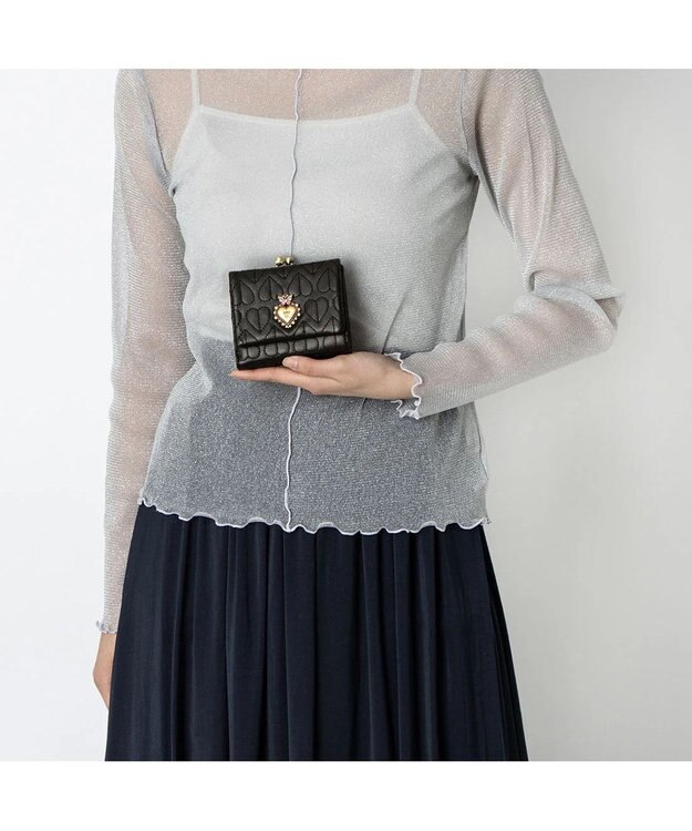 ANNA SUI ドリーミー 口金二つ折り財布 クロ