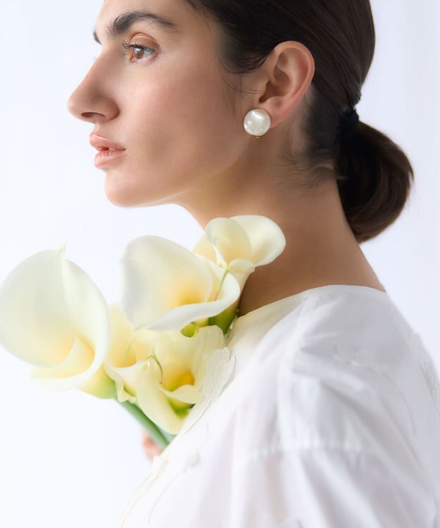 23区 【GOLD LABEL】エンブロイダリータイプライター ブラウス ホワイト系