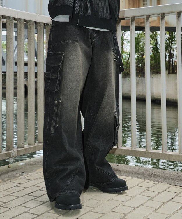 WEGO マルチZIPデニムパンツ