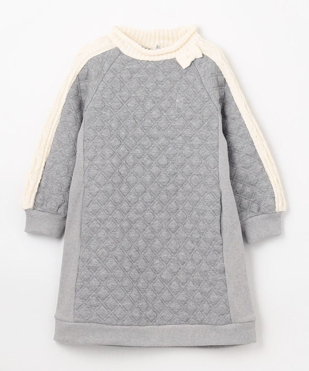 組曲 KIDS 【110-140㎝】ダイヤキルト ワンピース グレー系