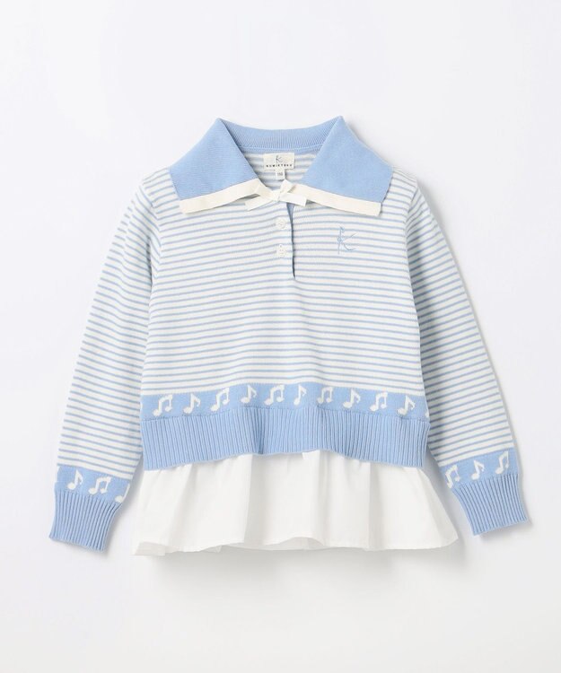 組曲 KIDS 【110-140㎝】ハーモニー ボーダートップス サックスブルー