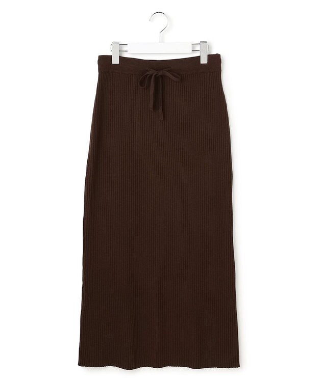 J.PRESS YORK STREET 【WOMEN】リブニット タイトスカート ダークブラウン系