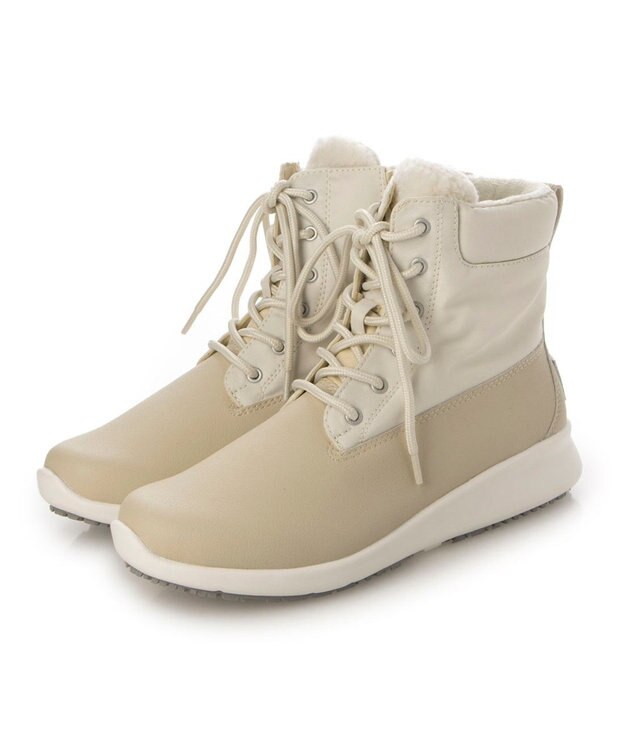 ing <ing>【レイン・スノー対応】レースアップスニーカーブーツ アイボリー