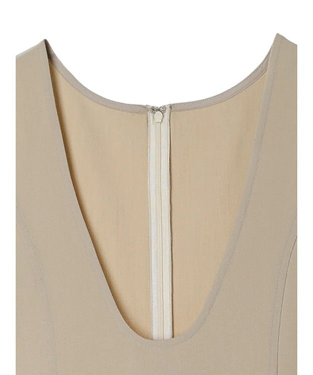 AMERICAN HOLIC イージーケアＵネックＩラインワンピース Gray Beige
