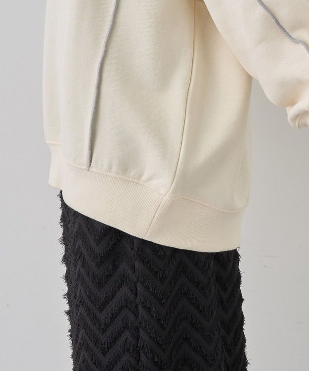 earth music&ecology 配色ルーズチュニック Ivory