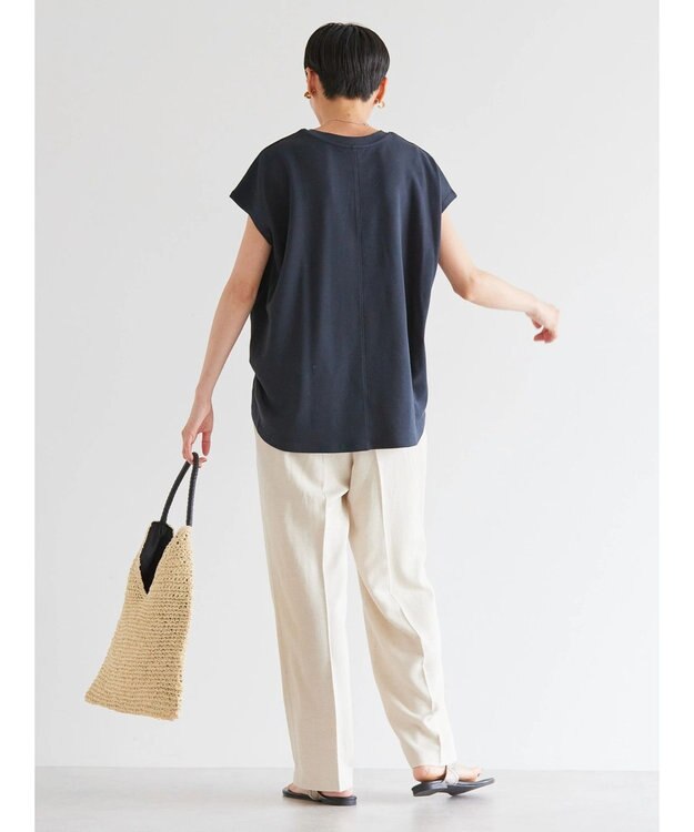 AMERICAN HOLIC キレイＣｏｔｔｏｎフレンチスリーブカットプルオーバー Navy