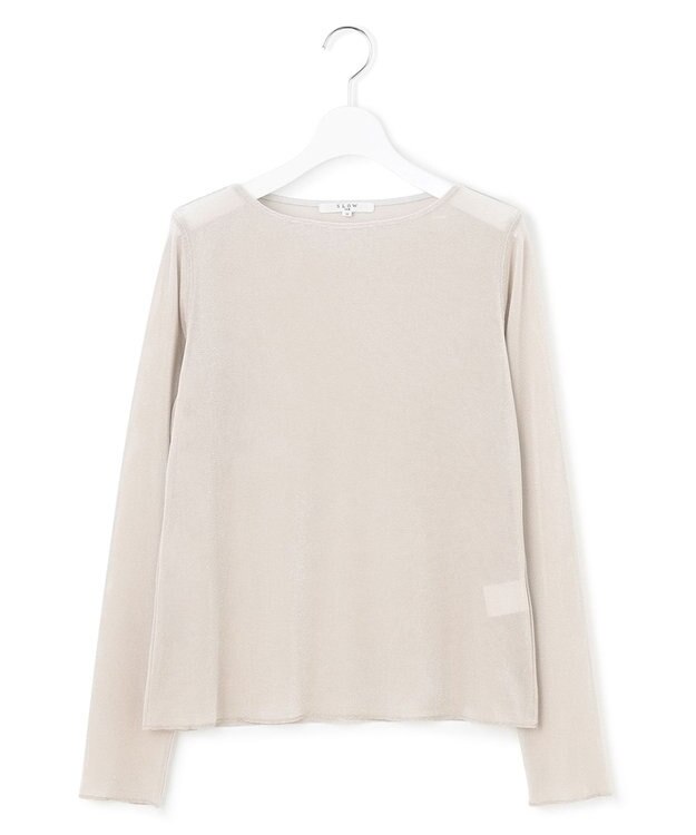 23区 S 【SLOW/一部店舗限定】ブラッシュドチュール メッシュベロア カットソー ベージュ系