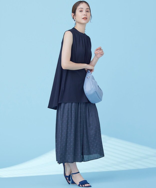 組曲 【速乾】ドライタッチ スリーブレス トップス ブラック系