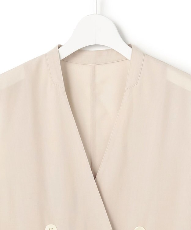 23区 【先行予約】ライトシアーマットクロス ノーカラー ジレ ベージュ系